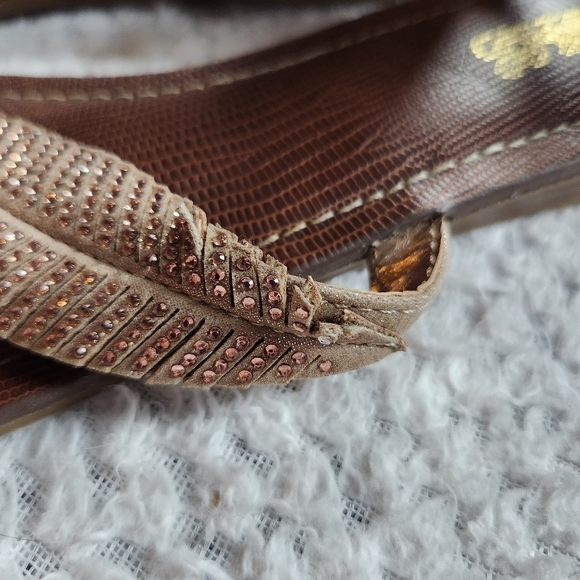 Carlos Feather Bling Strappy Sandals sz 8.5 - Picture 8 of 9